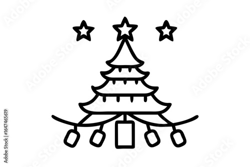 Silhouette of a Christmas Tree Constructed Entirely From Books book christmas tree silhouette literary christmas