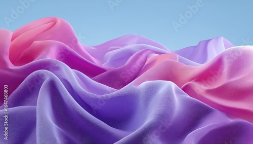 Soft, flowing fabrics in pink and purple