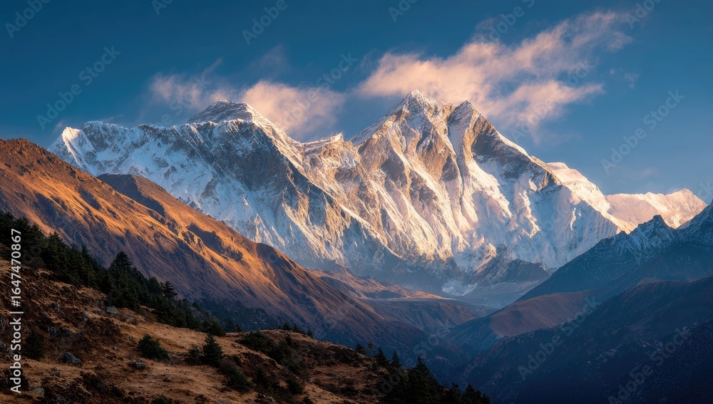 Obraz premium Majestic mountain peak at dawn