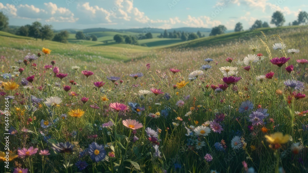 Fototapeta premium Colorful meadow landscape