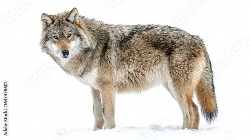 Wallpaper Mural Majestic Wild Wolf Isolated on White Background for Adobe Stock Photos Torontodigital.ca