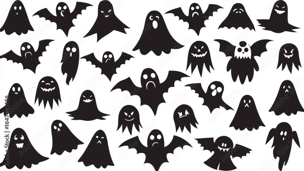 Naklejka premium Collection of Spooky Castle Silhouettes for Halloween or Fantasy Designs