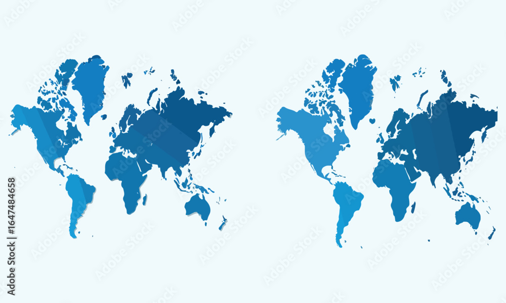 Fototapeta premium Modern Flat World Maps High-Resolution Colorful and Cutout World Map Designs