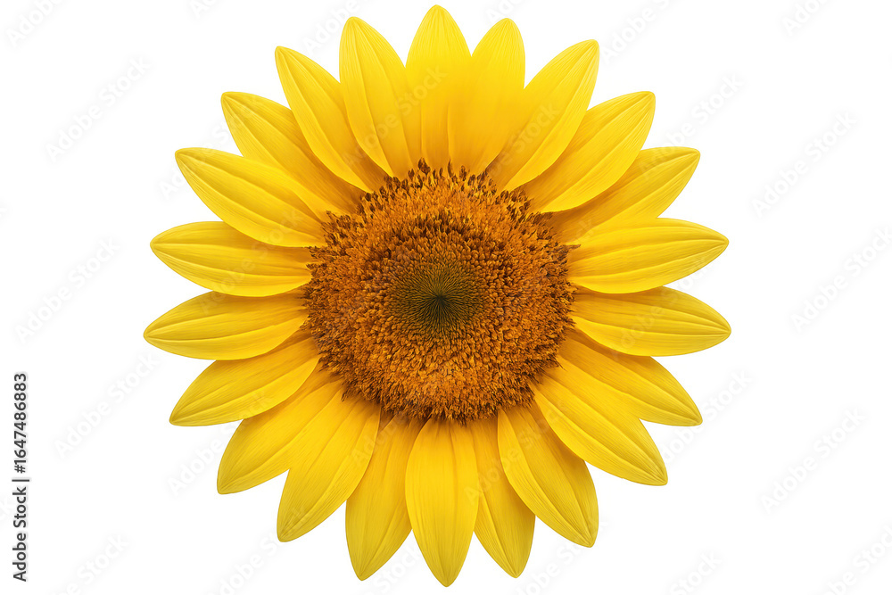 Fototapeta premium Bright sunflower blooming with transparent background