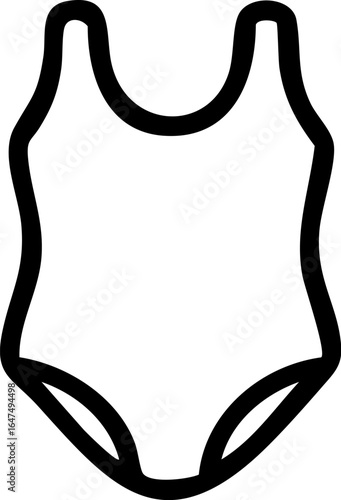 Simple Outline Icon of a OnePiece Swimsuit.