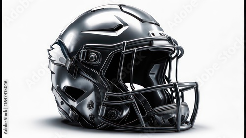 Glossy black football helmet