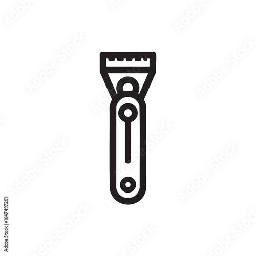  A simple line drawing of a hair clipper on a white background.