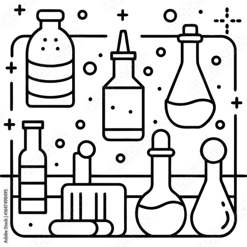 Science Laboratory Equipment Glassware For Chemistry Research Experiments