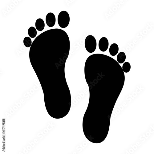 Black footprints illustration for foot health awareness and podiatry services and foot care tips