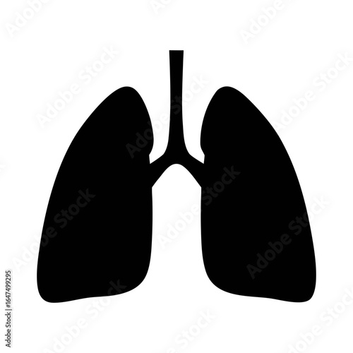 Human lungs anatomy diagram for medical education and healthcare resources black and white art