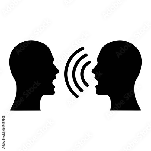 Communication speaking talking heads icon vector illustration for business and design projects