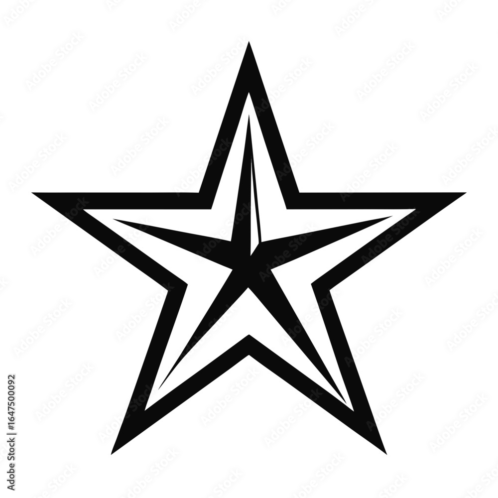 Fototapeta premium silver star on white background
