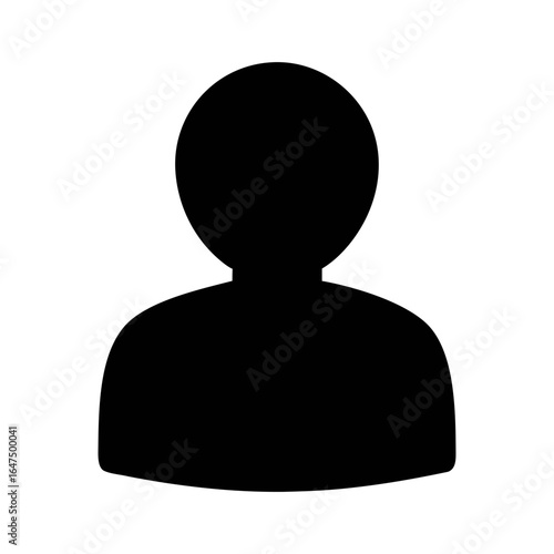 Silhouette profile avatar user icon vector graphic person symbol head and shoulders design element