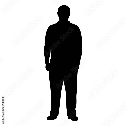 Full body silhouette of man standing person shadow figure human shape male outline dark form