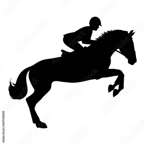 Horseback riding silhouette equestrian sport jumping horse rider competition training eventing
