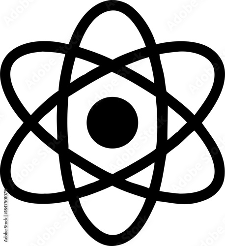 Abstract atom science symbol with orbiting electrons