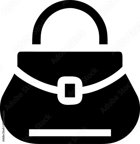 Elegant ladies handbag icon for shopping and e commerce applications