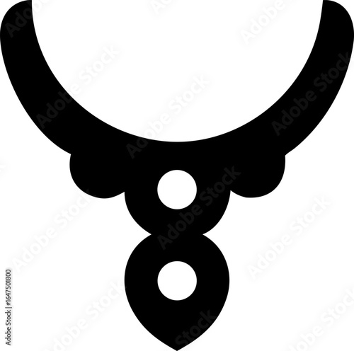 Elegant necklace silhouette icon for jewelry and fashion designs