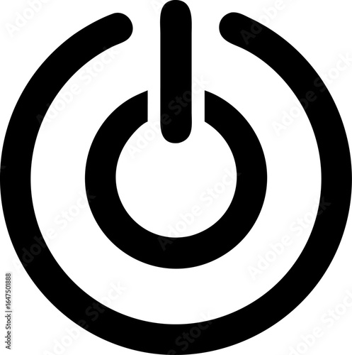 Simple power button icon for on and off states