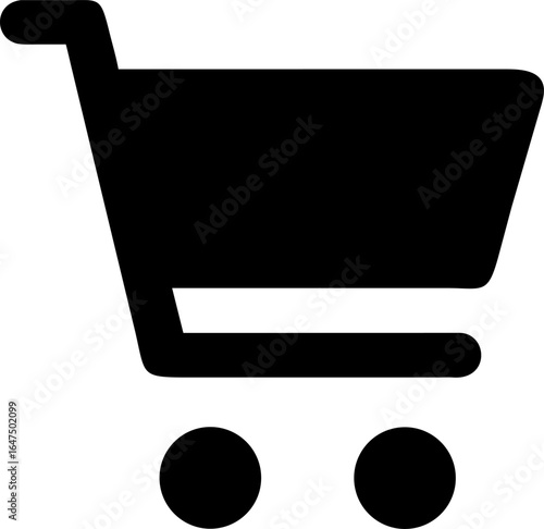 Simple black shopping cart icon for e commerce and retail