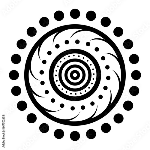 black and white abstract circle