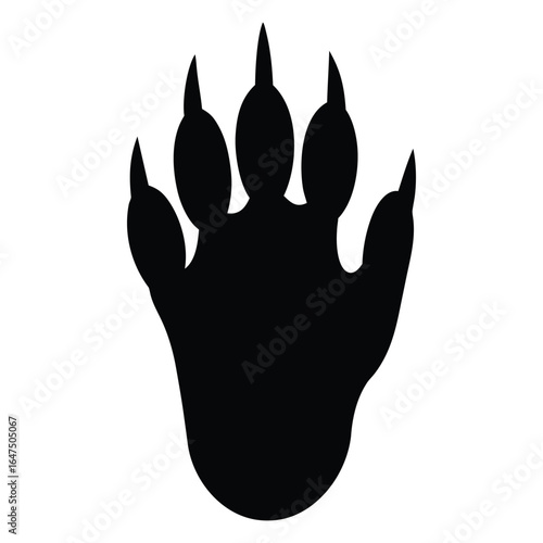 Download black bear paw print vector graphic illustration footprint animal track silhouette design art