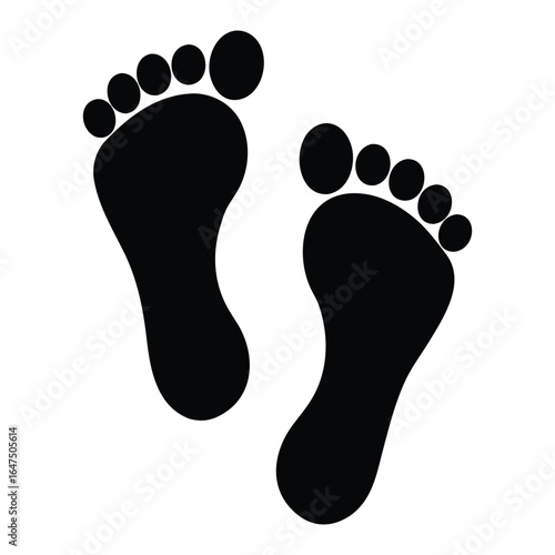Footprint walking bare feet human footstep silhouette foot health anatomy podiatry symbol design