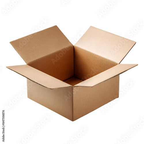 Empty Wooden Cardboard Box Isolated