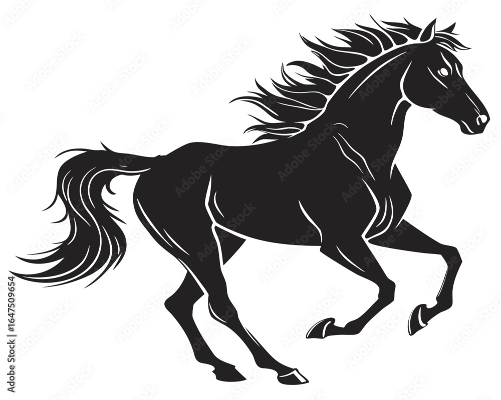 Obraz premium horse silhouette isolated on white