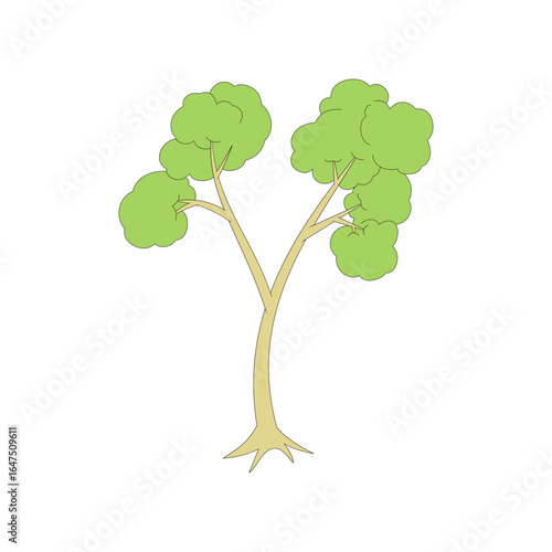 tree. leafy plant. nature theme. woody tree. vector illustration