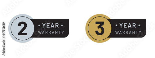 2 and 3-year warranty logo set 