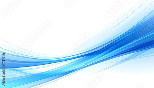 Abstract dynamic blue wave design against a clean white background for modern designs