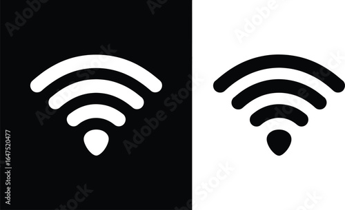 Wifi connection signal wireless network internet technology hotspot router communication icon 100mbps silhouette
