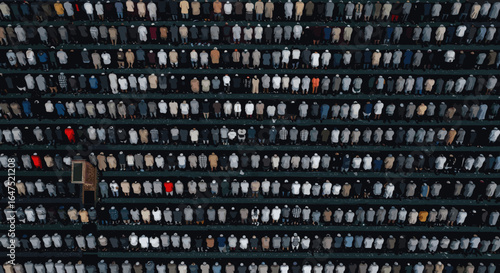 A detailed artistic illustration of the Kaaba at the center, surrounded by pilgrims and various mosque structures, representing the holy city of Mecca.