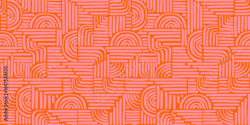 Hand drawn abstract seamless pattern, geometric background, simple style - great for textiles, banners, wallpapers, wrapping - vector design