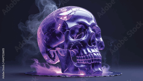 Amethyst Crystal Skull: Mystical Gemstone Skull with Smoking Effect