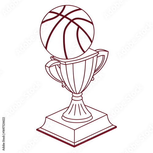 Basketball trophy icon representing championship victory and athletic achievement