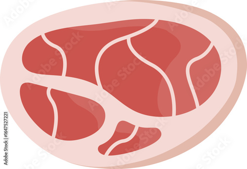 Illustration of a Raw Beef Steak Meat, Raw Meat With Marbling