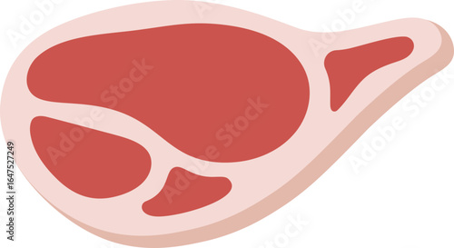 Illustration of a Raw Beef Steak Meat, Raw Meat With Marbling