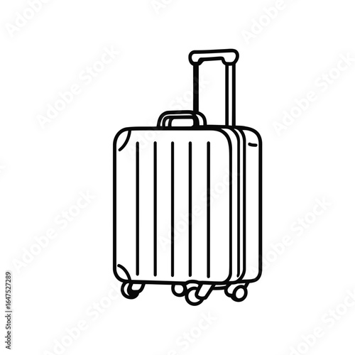 A vector illustration of an old red suitcase isolated on a white background, perfect for a travel icon or a business trip