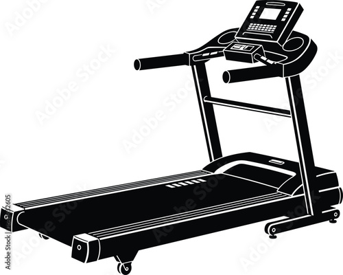 Modern treadmill for indoor running, gym fitness equipment, cardio workout, home exercise machine, healthy lifestyle, training, sport, aerobic exercise gear