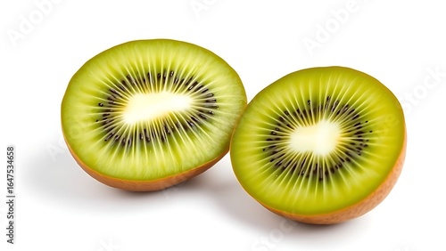 Isolated Kiwi Fruit on White Background with Clean Studio Lighting