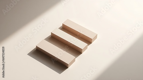 Geometric arrangement of sleek rectangular objects on a neutral surface, showcasing minimalist design.