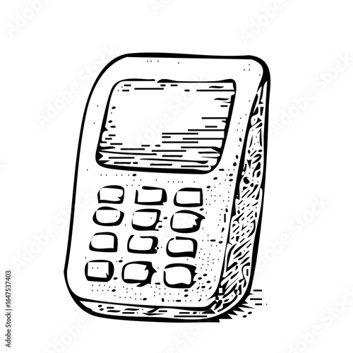 POS Payment Terminal Hand-Drawn Business Illustration