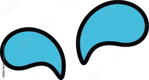 an icon shaped like water drops