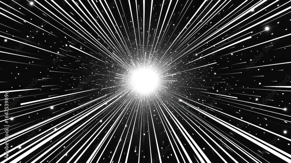 Obraz premium Cosmic explosion, radiating lines, starburst