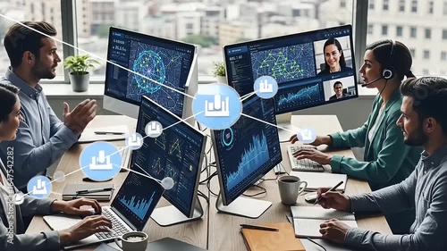 Collaborative Data Analysis and Teamwork in Modern Office Environment with Multiple Monitors