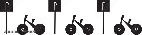 bicycle parking glyph icon  sign vector. flat icon for apps and websites

