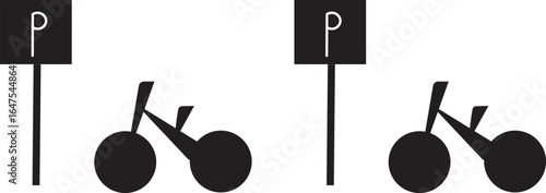 bicycle parking glyph icon  sign vector. flat icon for apps and websites

