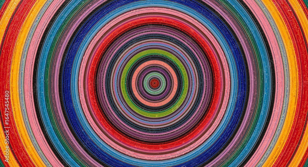 Colorful concentric circles with symmetry in abstract art painting styles Colorful concentric circles with symmetry in abstract art painting styles